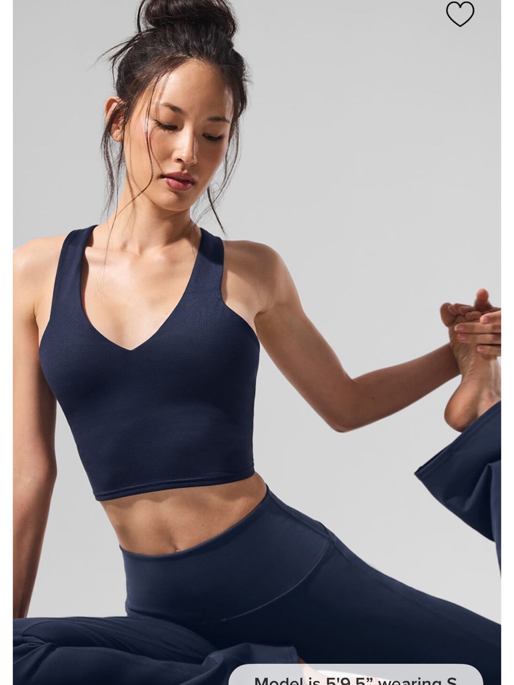 ALO Yoga Navy V-Neck Longline Sports Bra